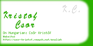 kristof csor business card